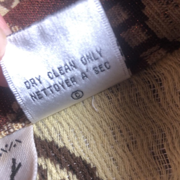 Vintage Flashback Brown Bronze Tapestry Print with Beads Button Up Jacket Large - Picture 8 of 8